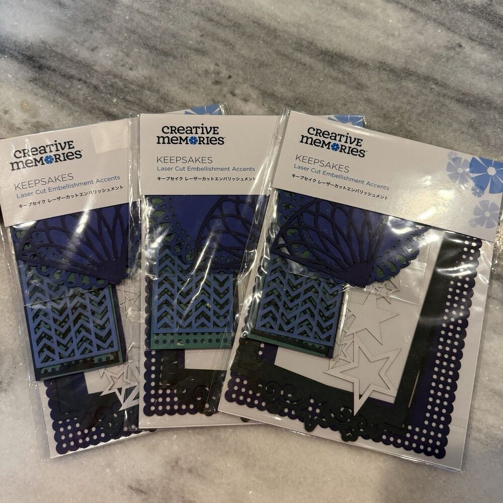 Creative Memories Keepsakes Laser Cut Embellishments 3 New Packs